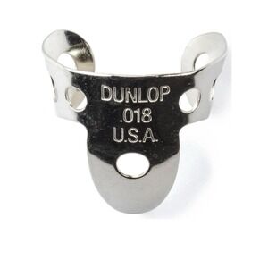 Dunlop 33P018 Nickel Silver .018mm Finger/Thumbpicks (5-Pack)‎